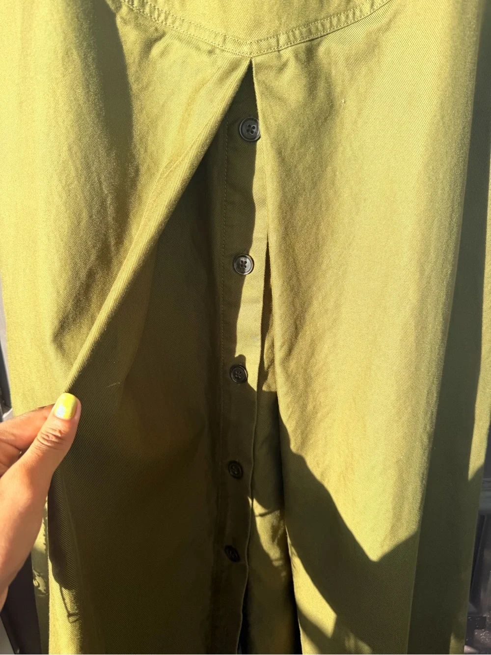 Banana Republic Olive Green V-Neck Midi Dress